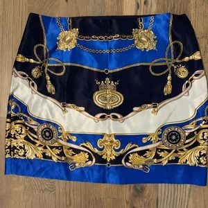 Chain Print Silk Skirt